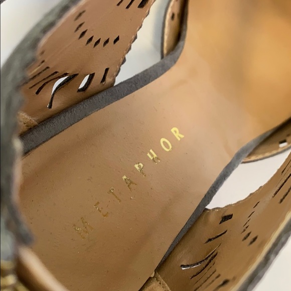 Metaphor Radiant Grey Heels Faux Suede Front Bow - Picture 7 of 9